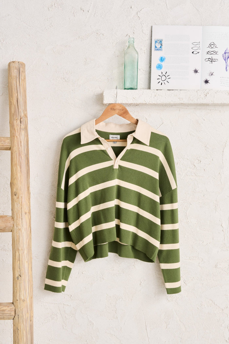 Rugby Polo Knit Sweater Olive