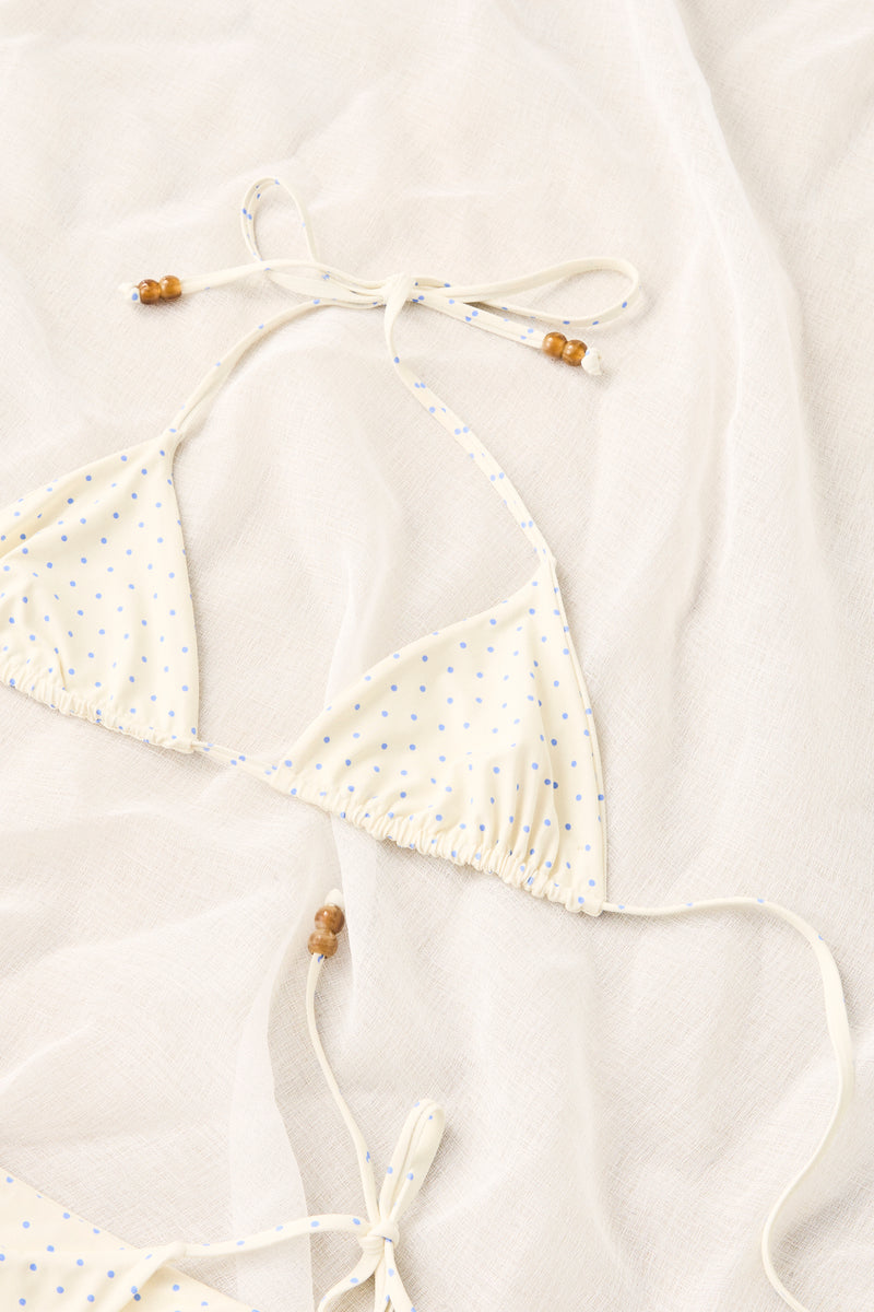 Polka Slide Tri Top Cornflower