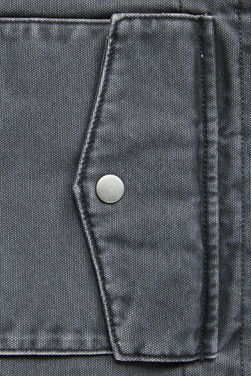 Washed Canvas Bomber Jacket Charcoal