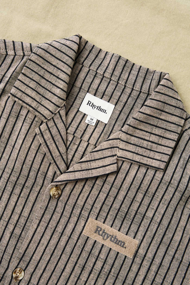 Texture Stripe Ss Shirt Natural