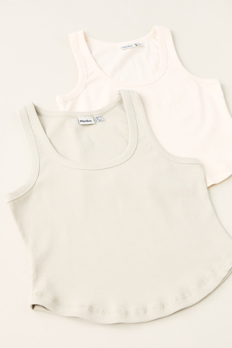 Essential Rib Singlet Ash