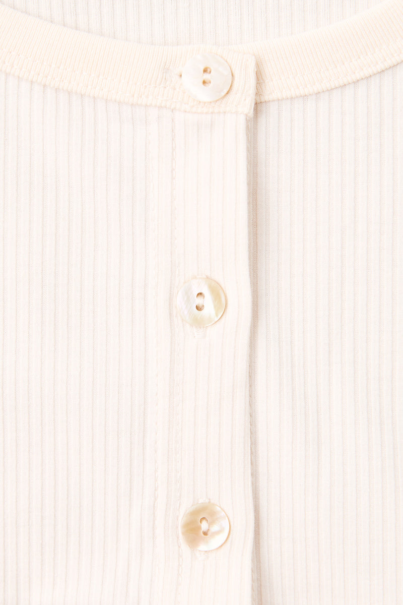 Petra Button Down Singlet Cream
