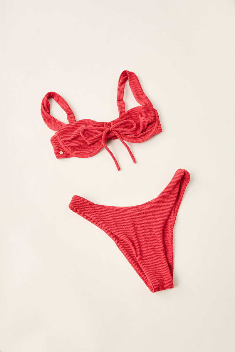 Cheri Textured Underwire Balconette Top Cherry