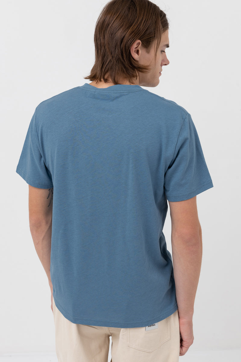 Linen Ss T Shirt Mineral Blue