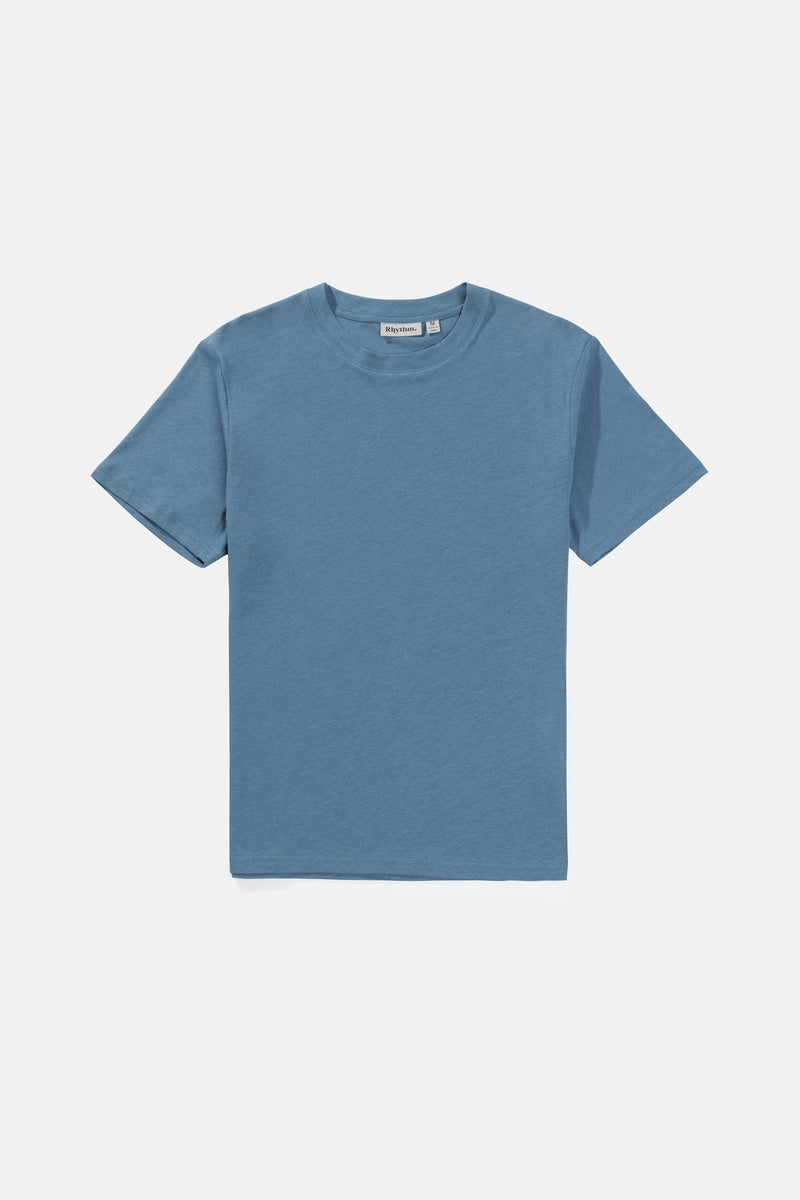 Linen Ss T Shirt Mineral Blue