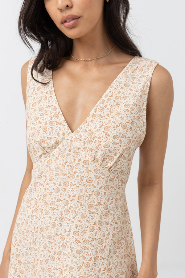 Nazare Paisley Short Sleeve Mini Dress Clay