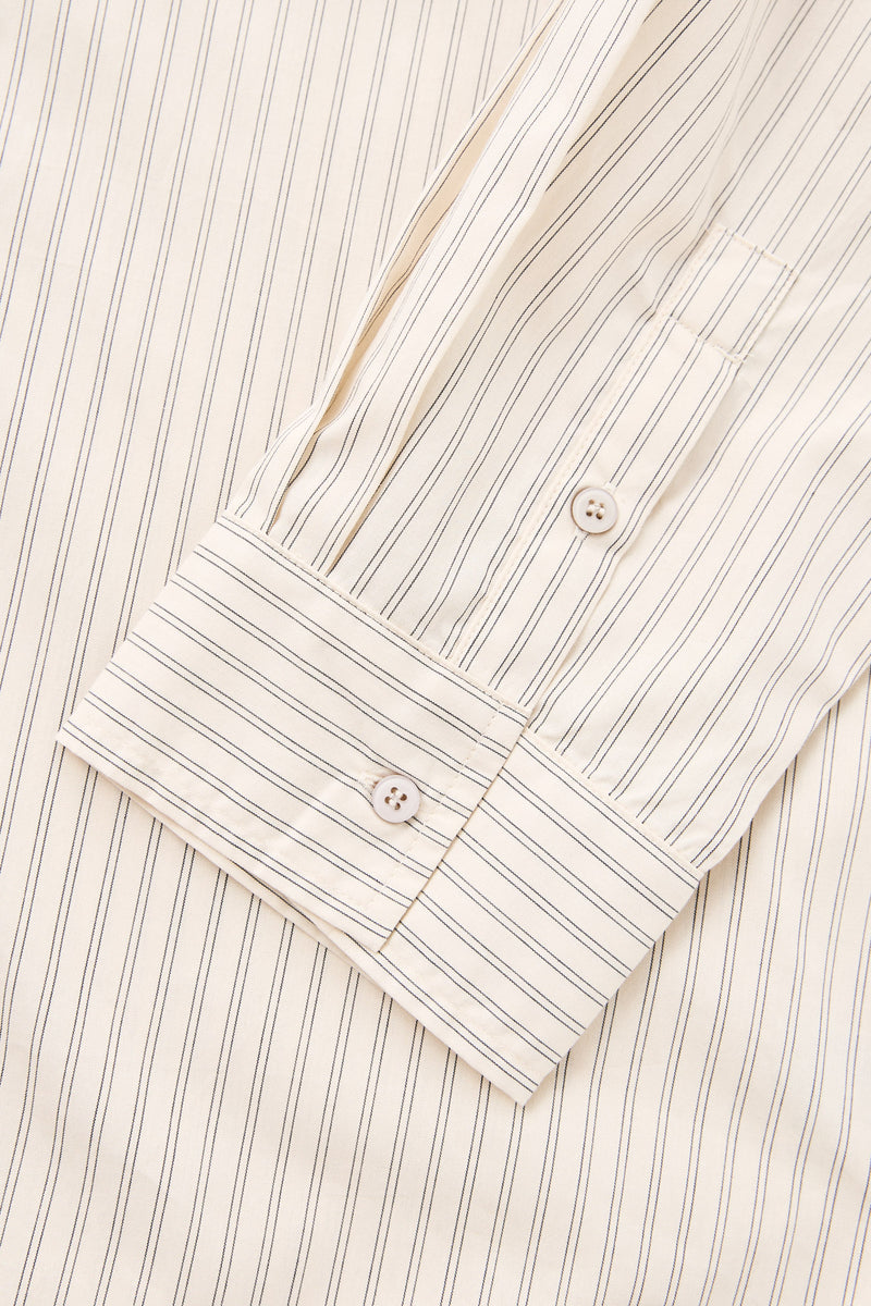 Cove Stripe Oversized Ls Beach Shirt Oat