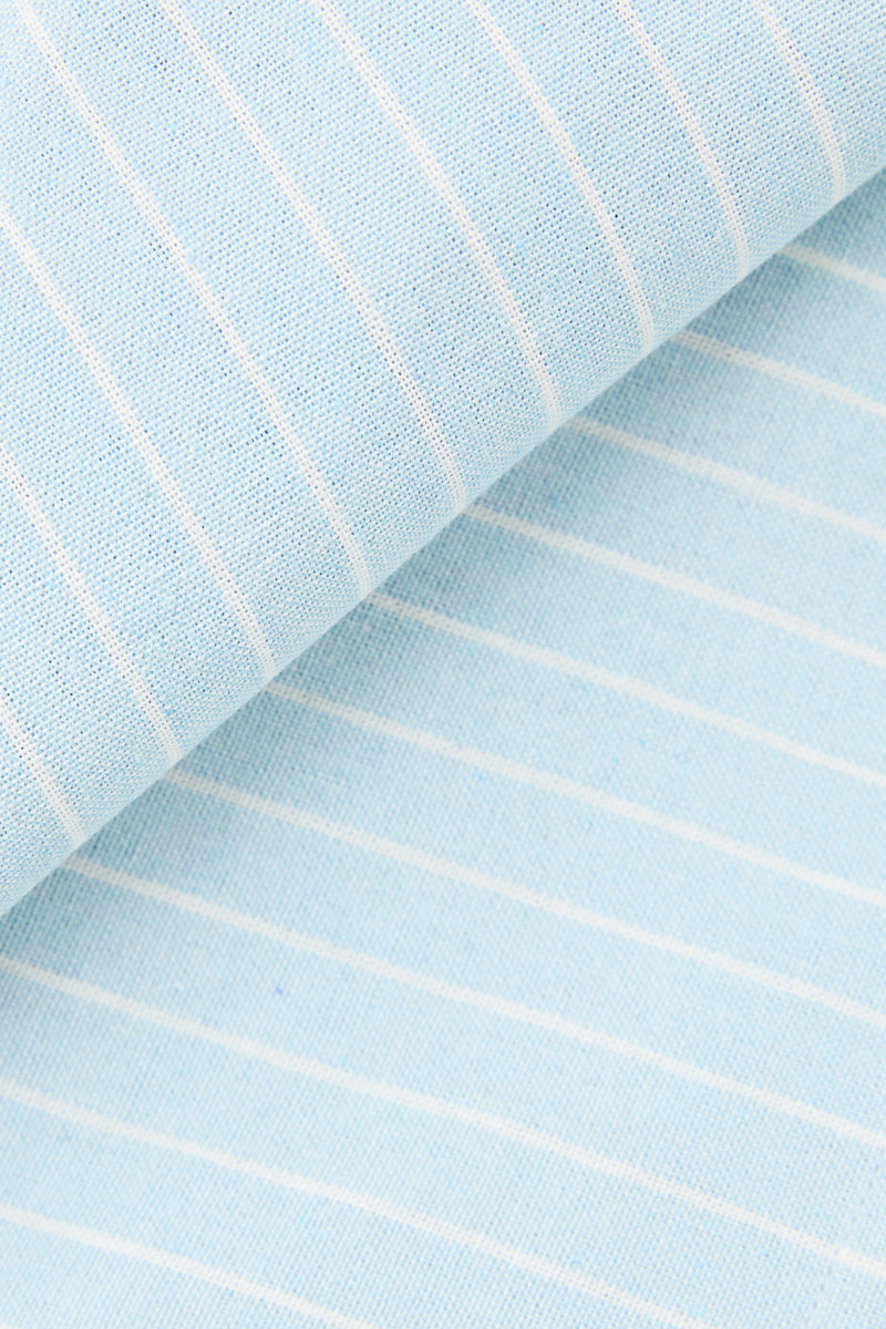 Linen Pin Stripe Ls Shirt Mist