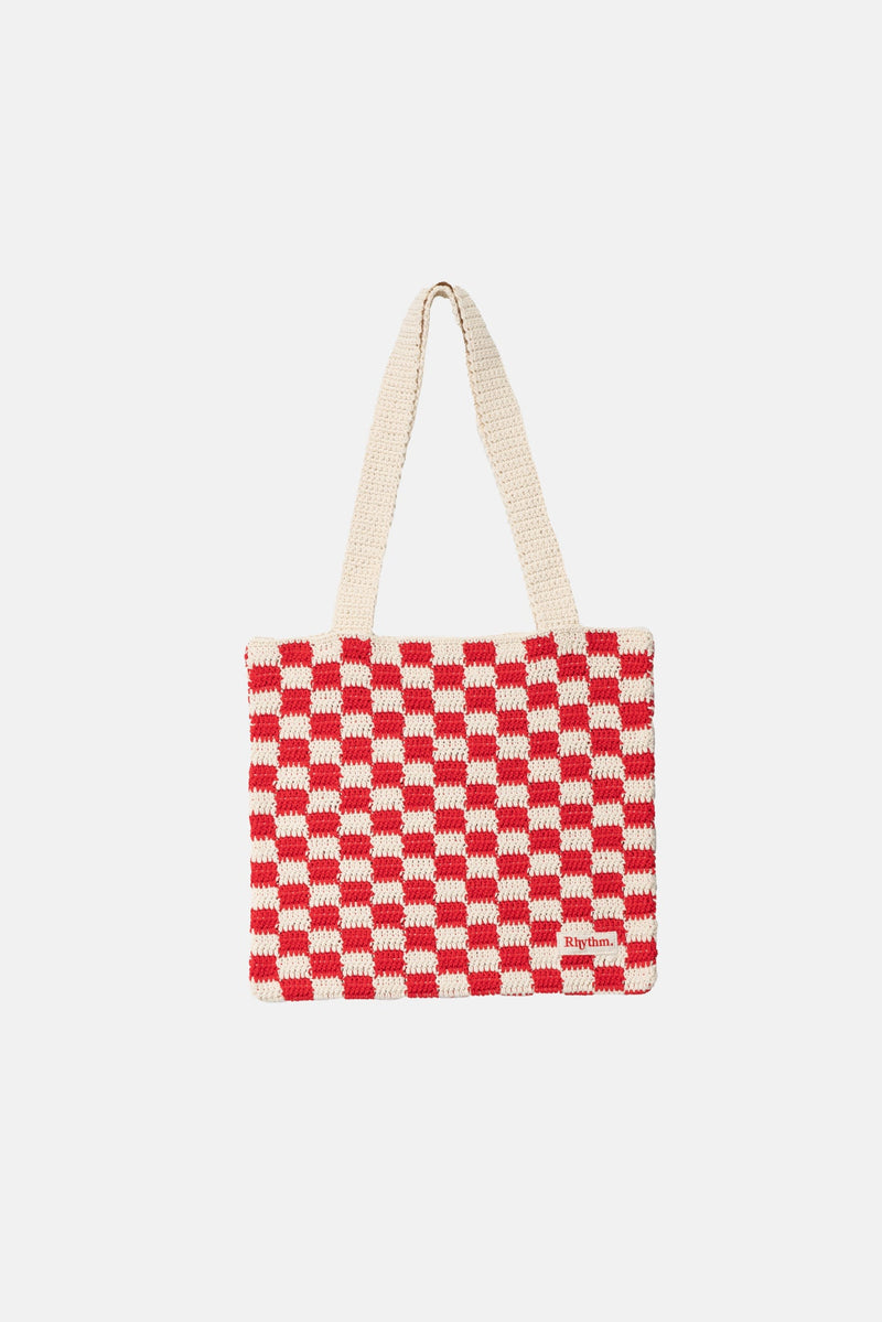 Lola Check Crochet Tote Bag