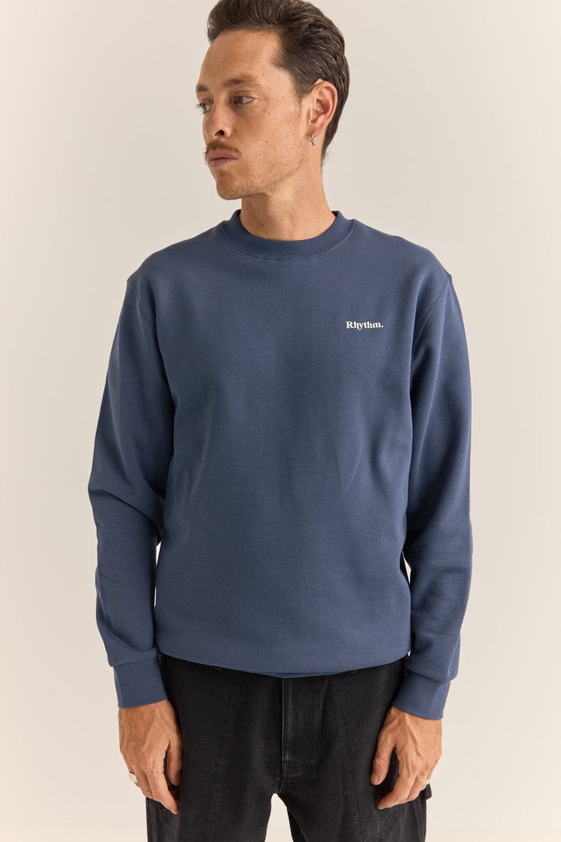 Brand Fleece Crew Navy