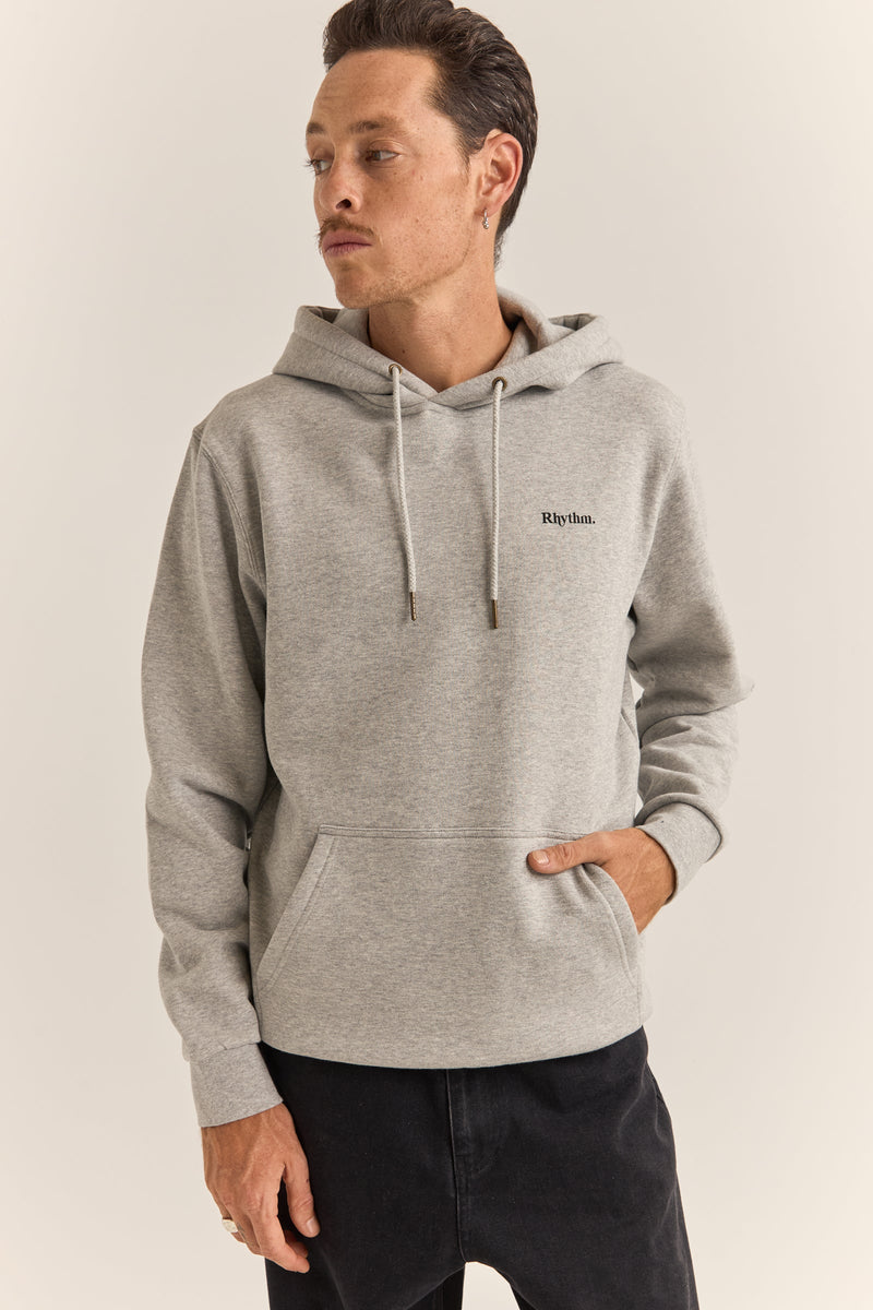 Brand Fleece Hood Grey Heather