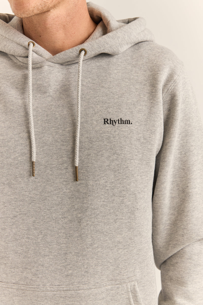 Brand Fleece Hood Grey Heather