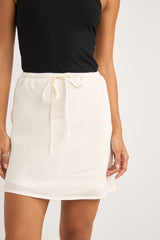 Lenny Drawcord Skirt White