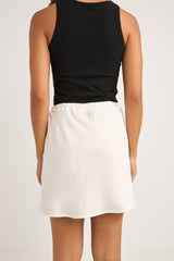 Lenny Drawcord Skirt White