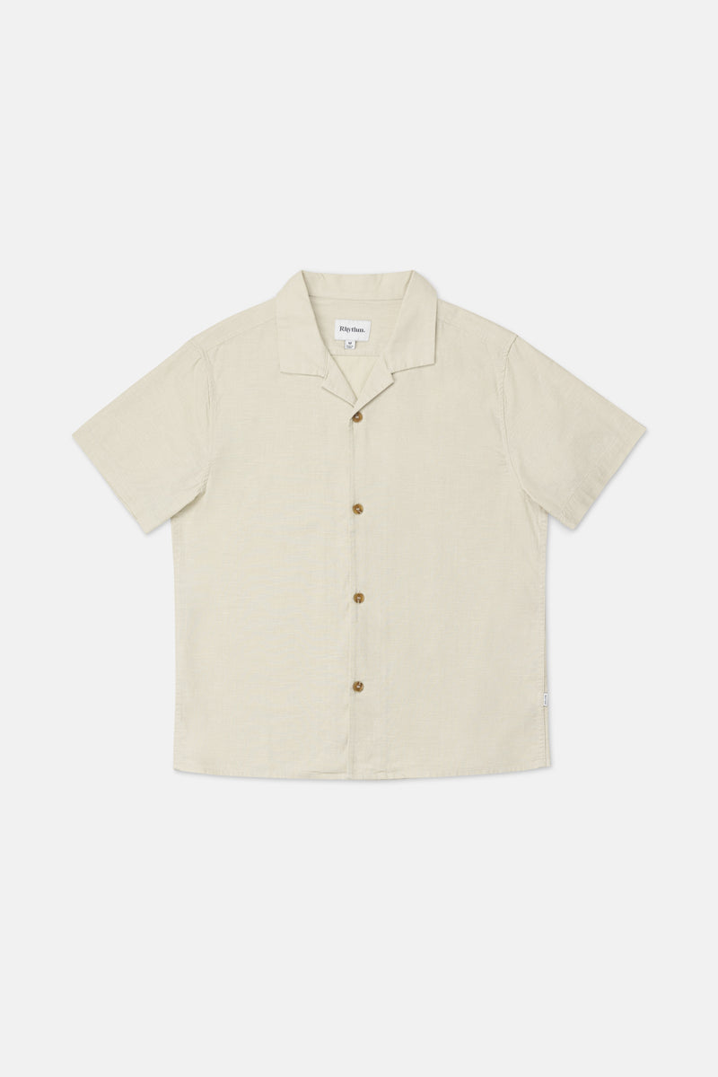 Linen Cuban Ss Shirt Bone