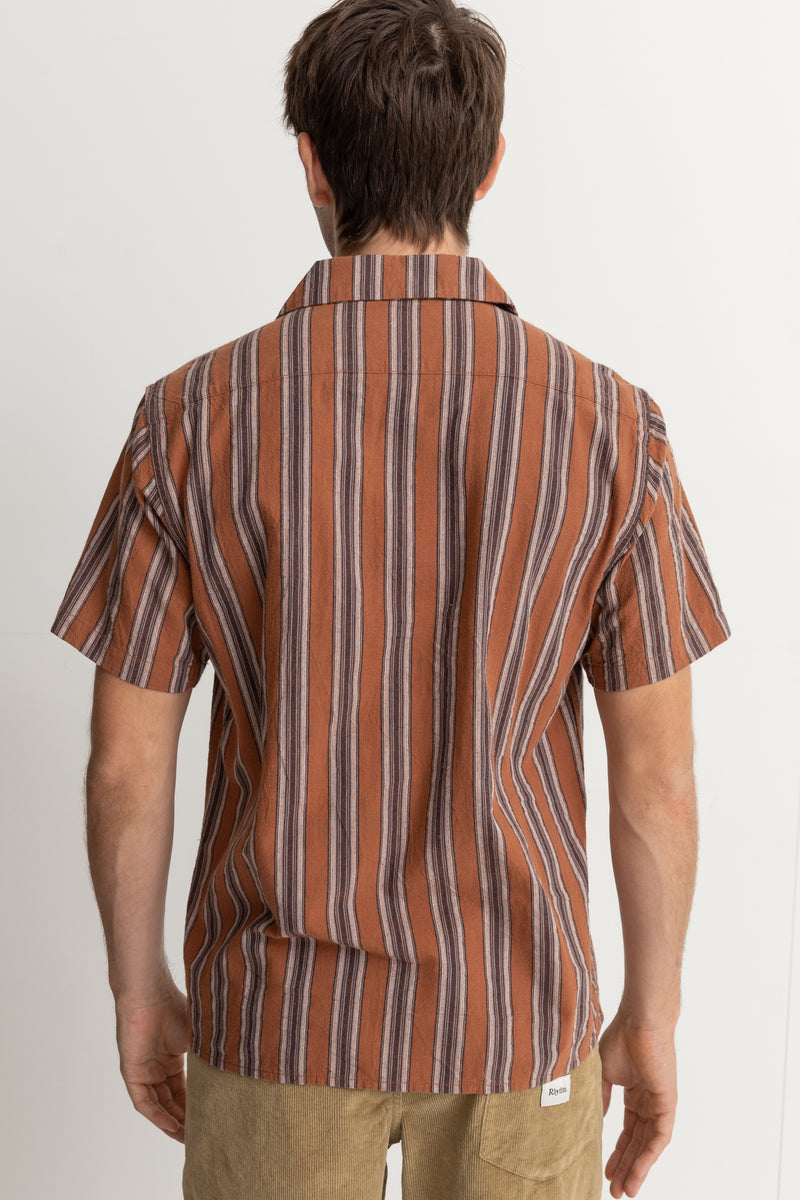 Vacation Stripe SS Shirt Brown