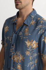 Floral SS Shirt Blue