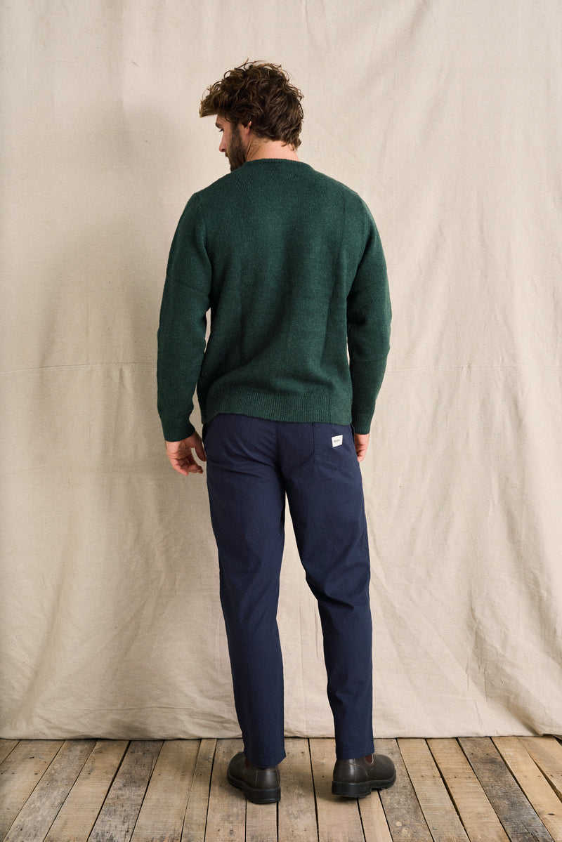Mohair Stripe Knit Dark Green