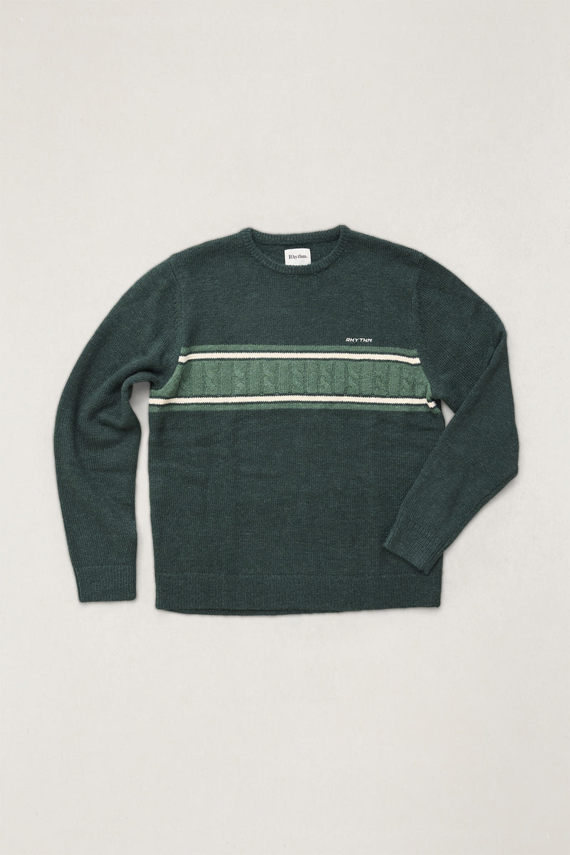 Mohair Stripe Knit Dark Green