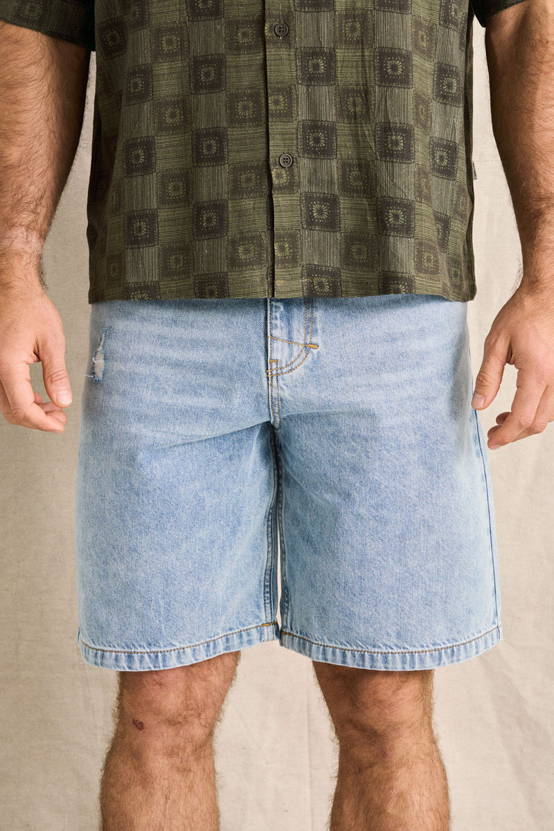 Subtle Distress Short Blue