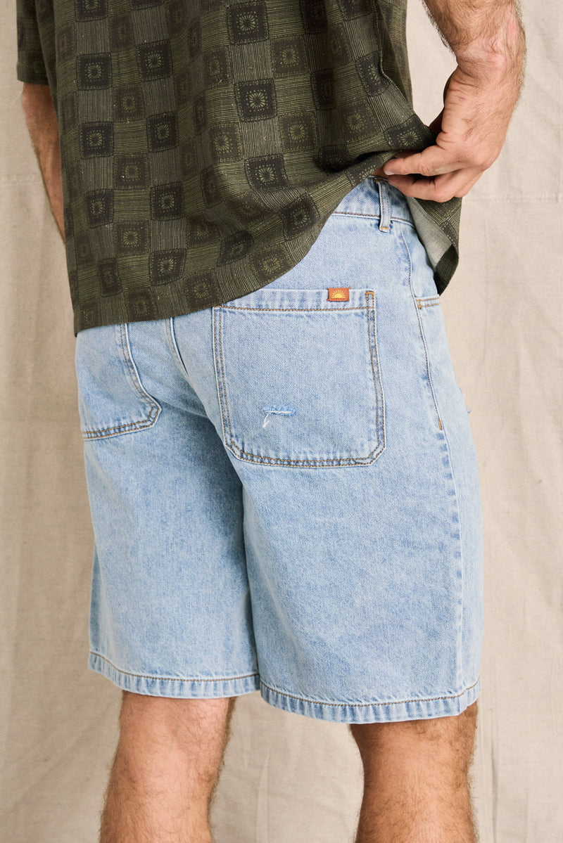 Subtle Distress Short Blue