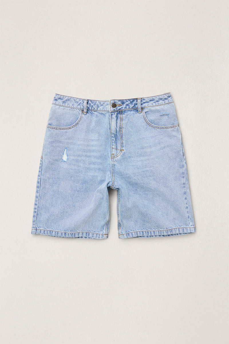 Subtle Distress Short Blue