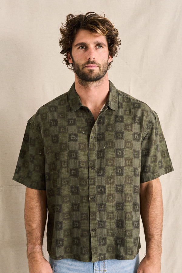 Racket Relaxed Ss Shirt Olive