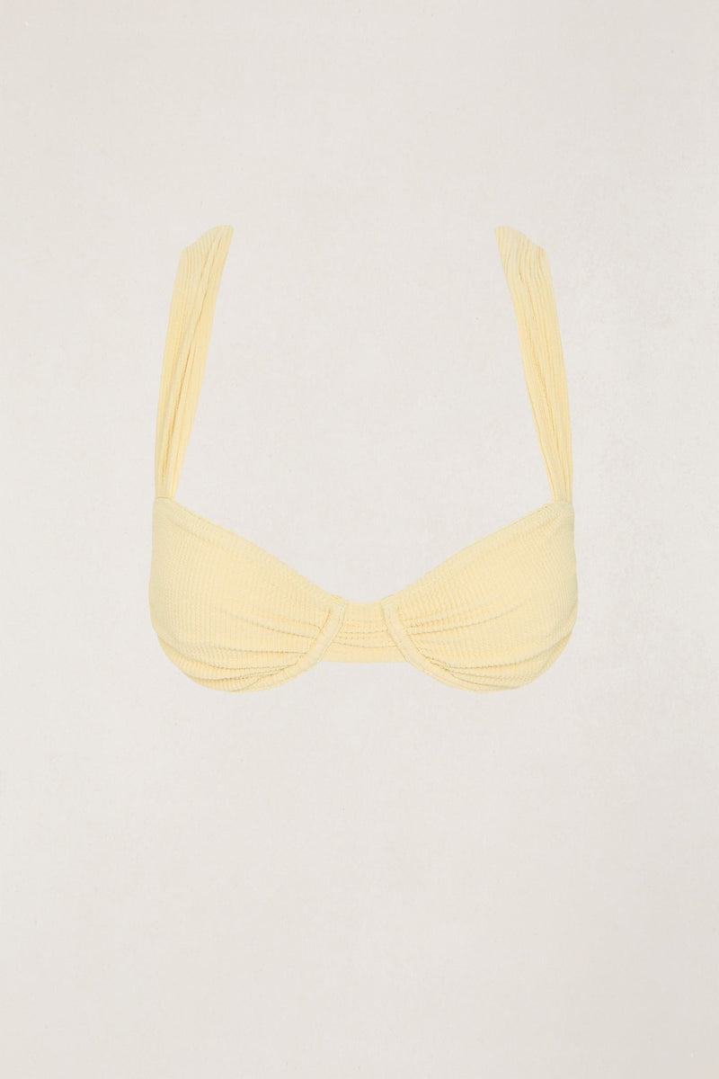 Essential Rib Scallop Soft Strap Balconette Top Butter