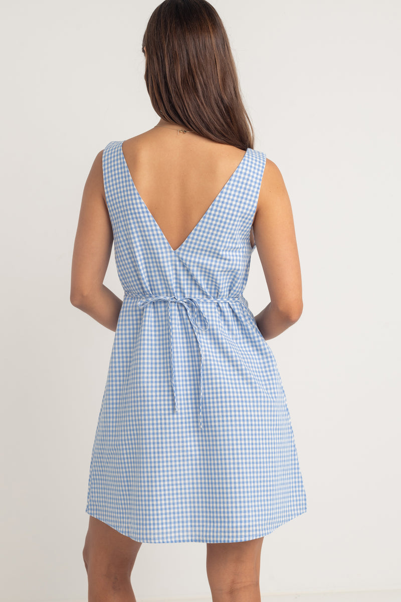 Lola Check Mini Dress Blue