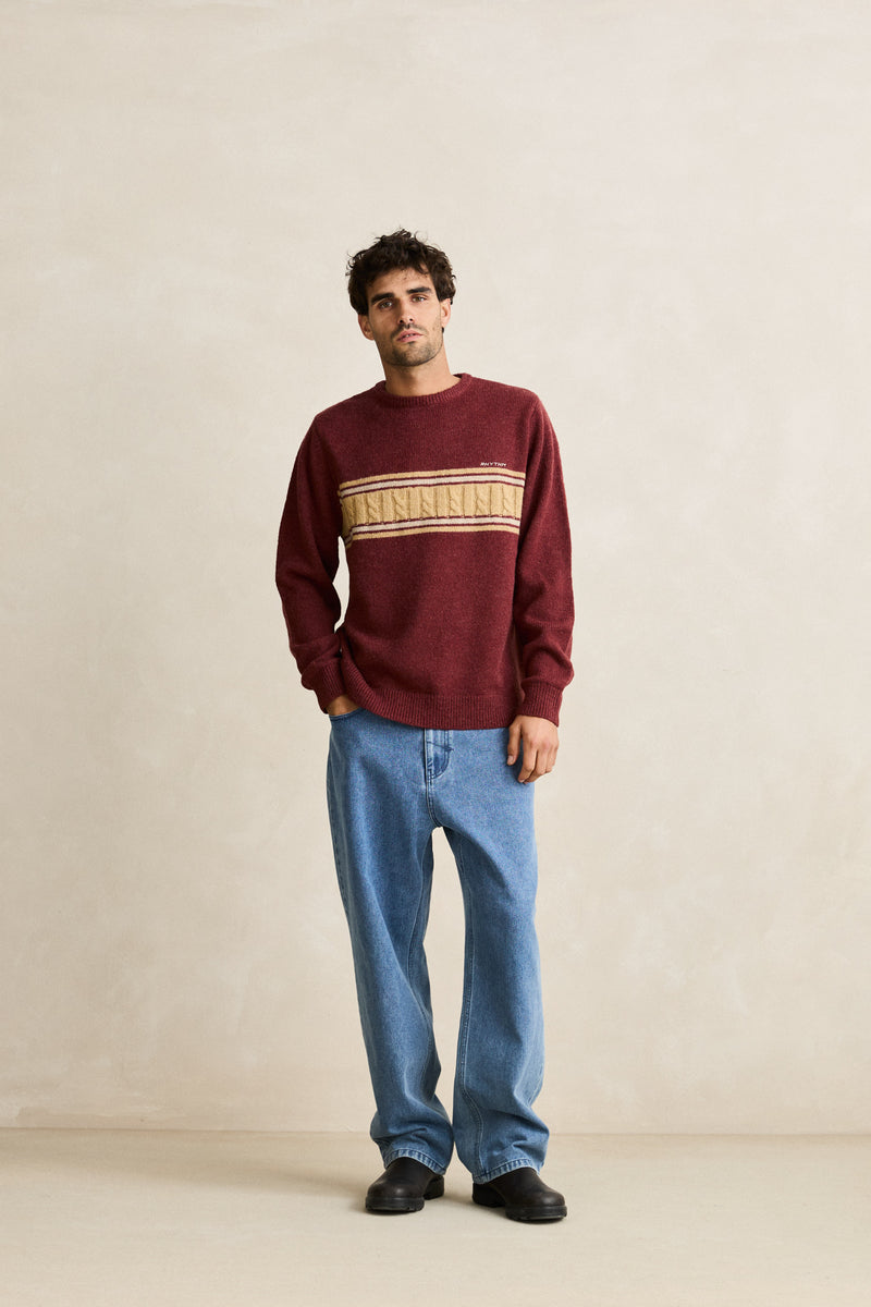 Mohair Stripe Knit Merlot