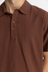 Textured SS Shirt Chocolate