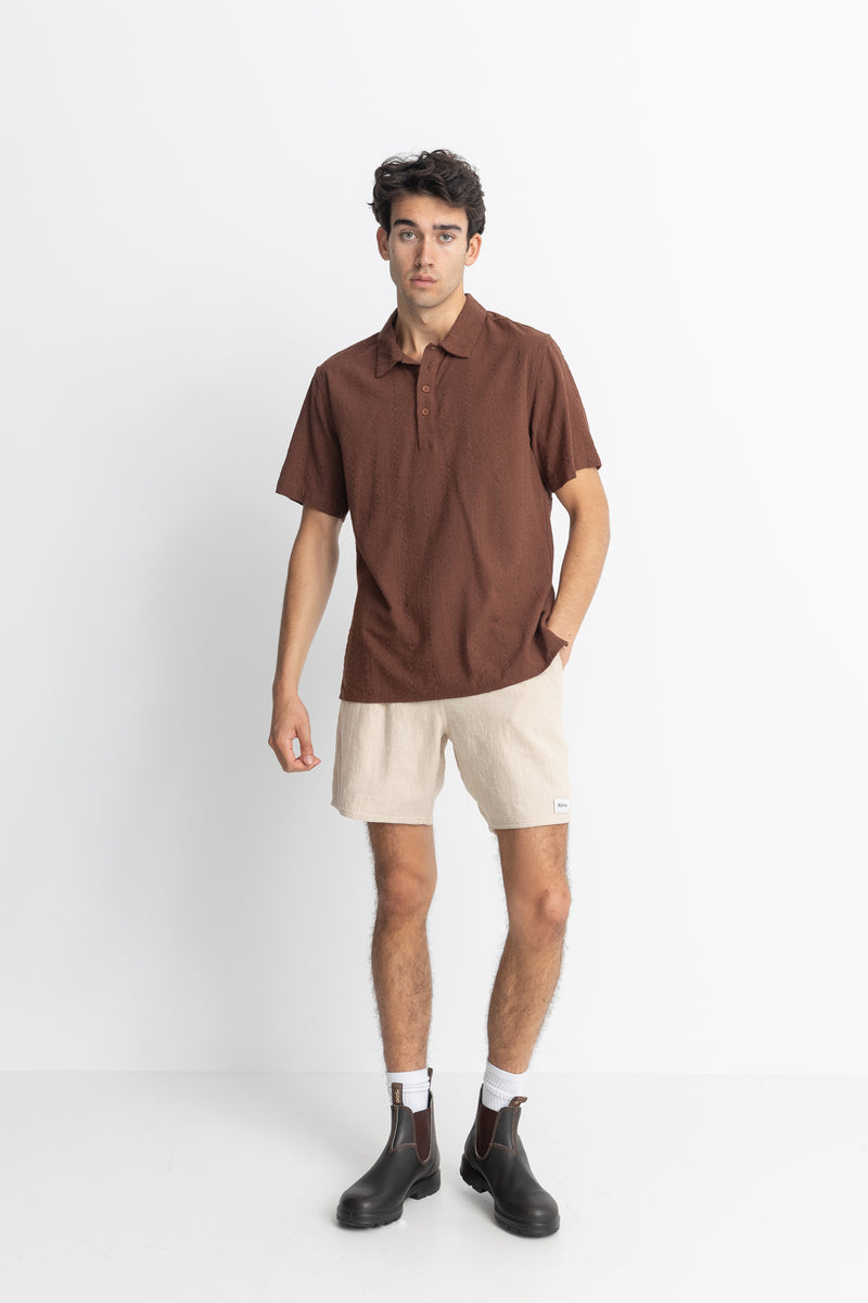 Textured SS Shirt Chocolate