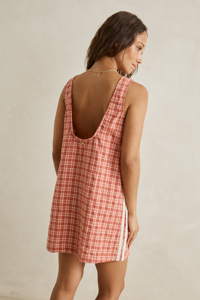 Hanalei Mini Dress Red Check – Rhythm