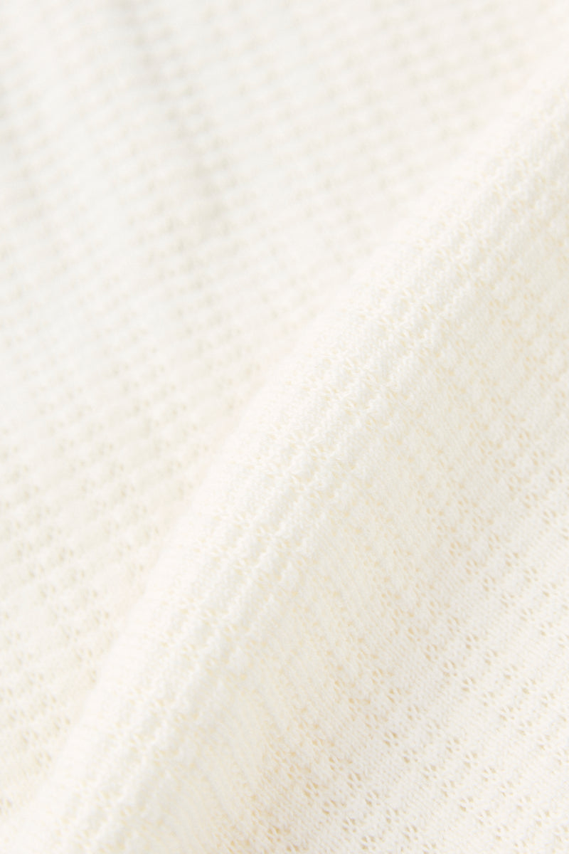 Textured Knit Ss Tee Vintage White