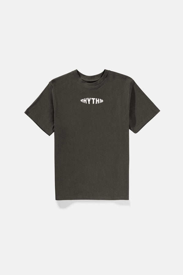 Terry Contrast Stitch Ss T Shirt Black