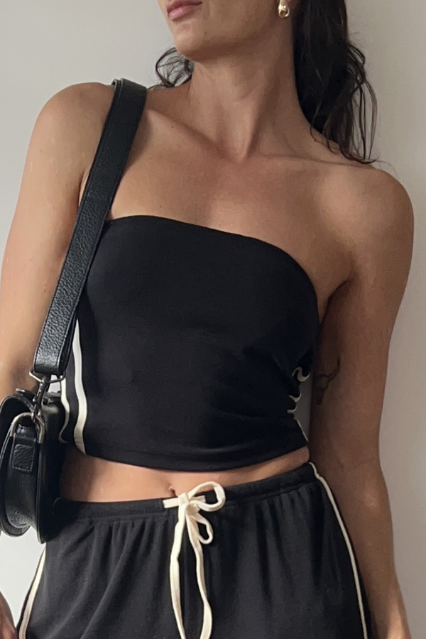 Track Bandeau Top Black