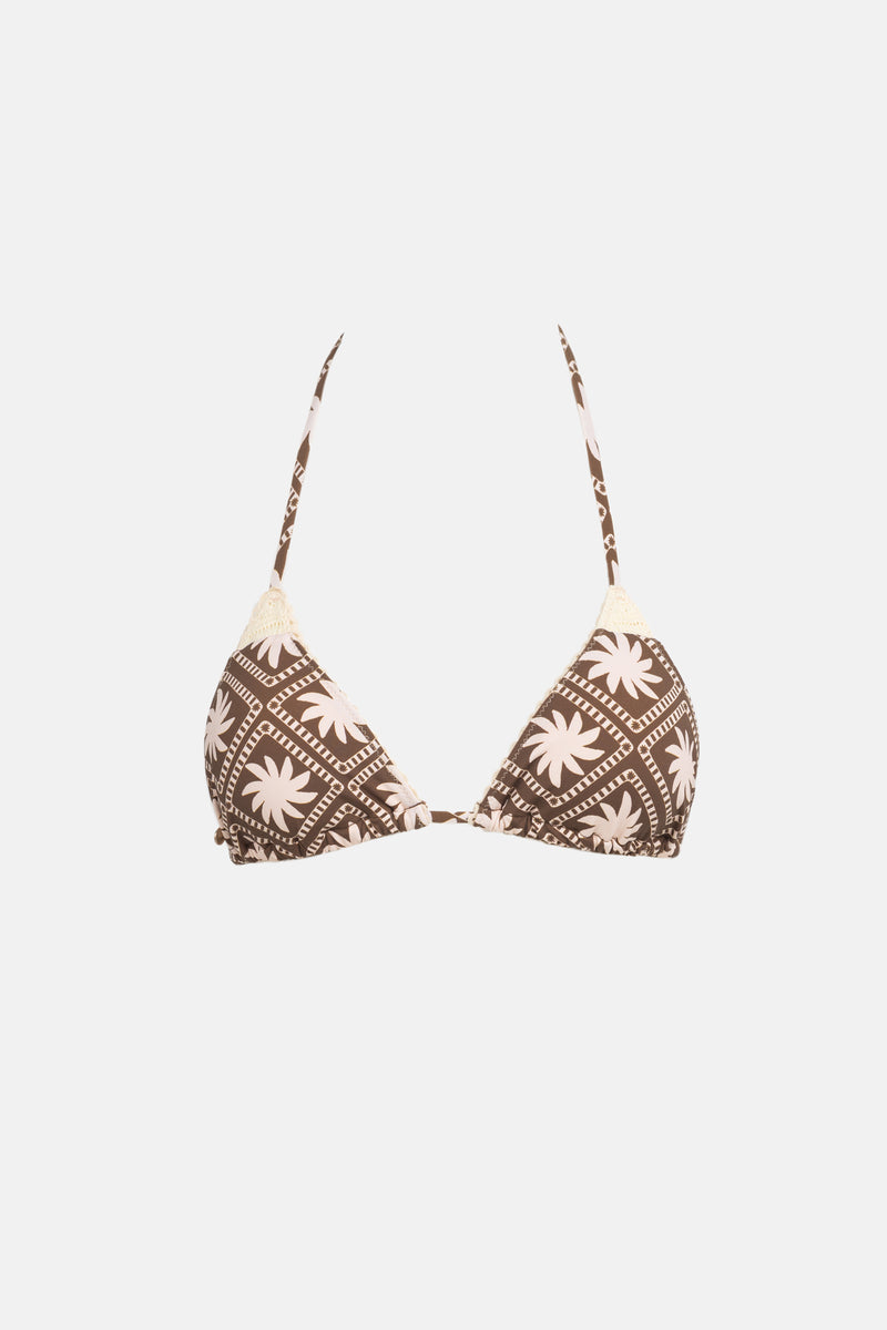 Utopia Crochet Slide Tri Top Brown