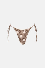 Utopia Crochet Tie Side Hi Cut Pant Brown