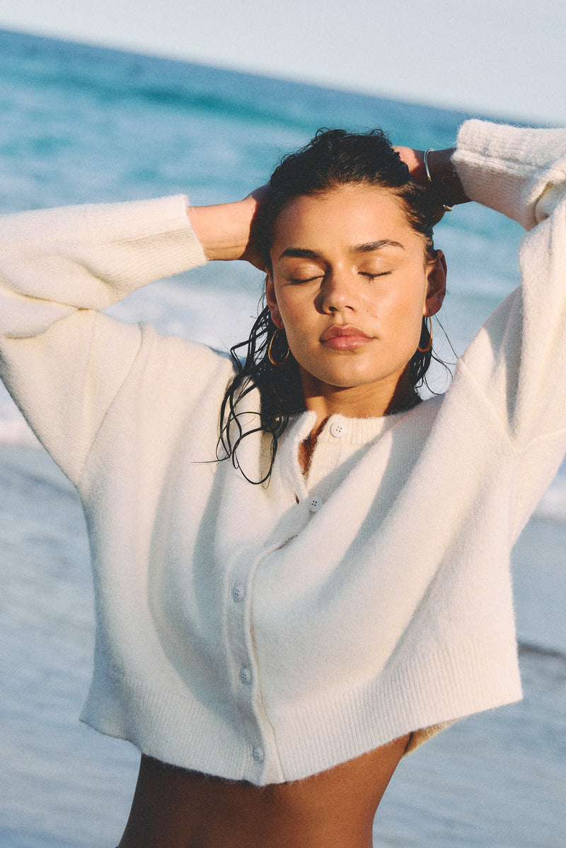 Estelle Fluffy Cardigan Cream