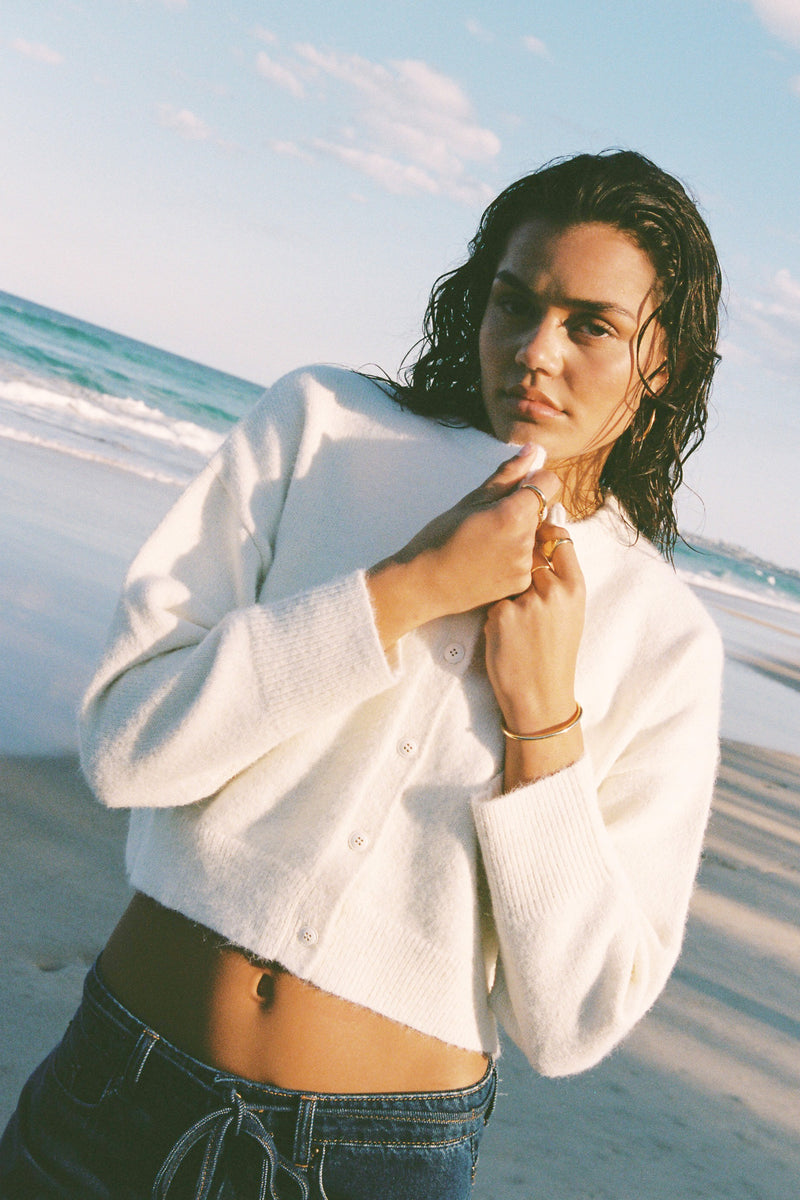 Estelle Fluffy Cardigan Cream