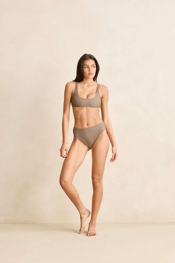 Classic Hi Waist Pant Taupe