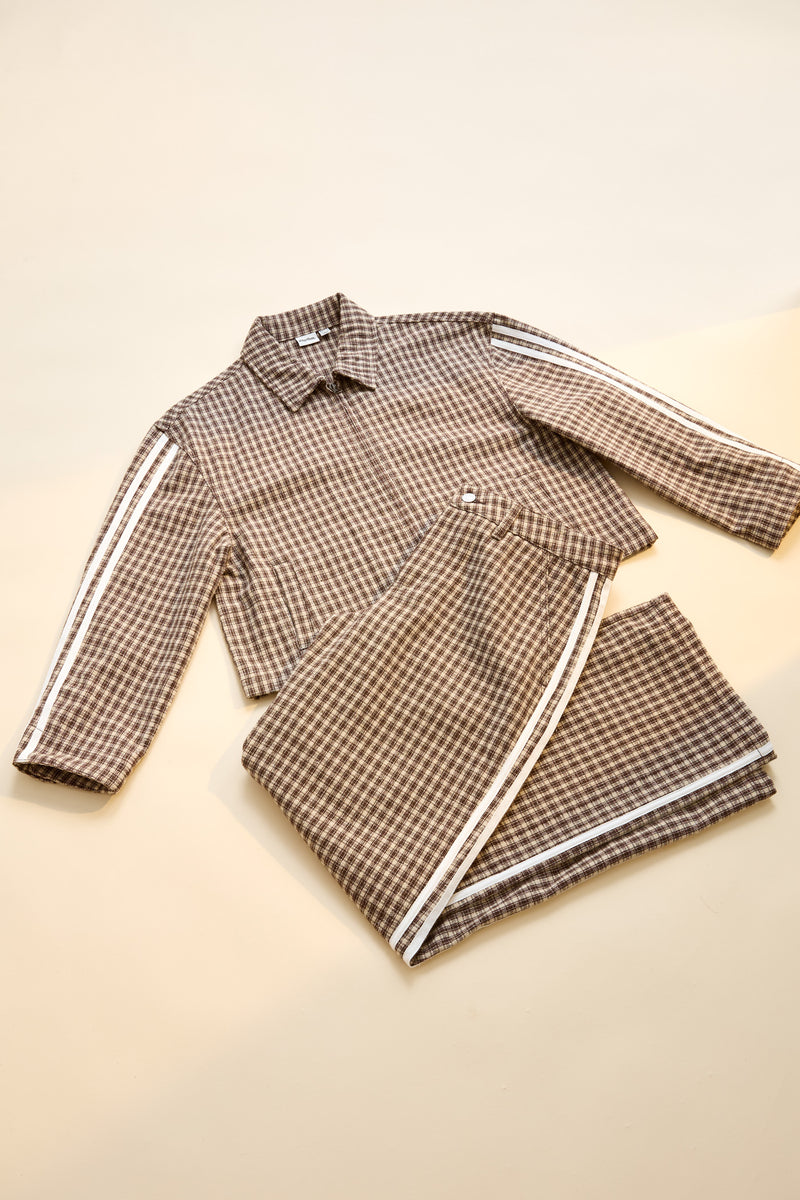 Milly Check Pant Brown