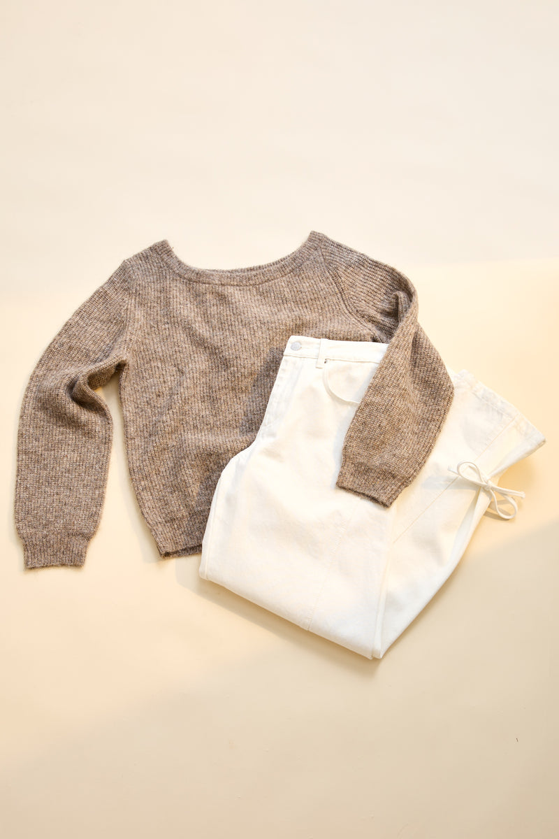 Low Rise Tie Side Jean White