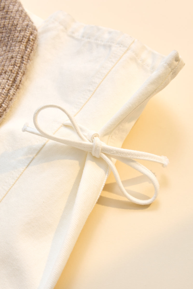 Low Rise Tie Side Jean White