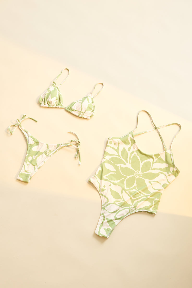 Poppy Floral Cross Back One Piece Apple