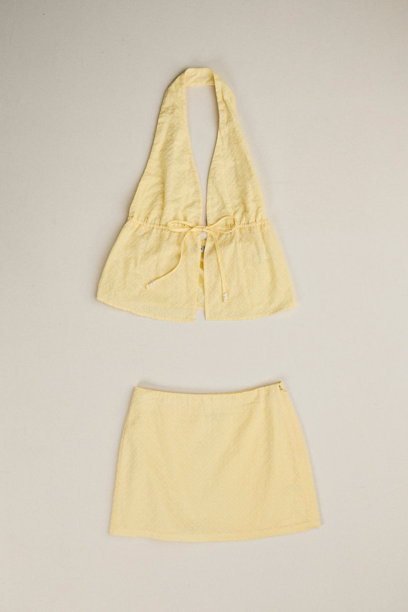 Porto Eyelet Mini Skirt