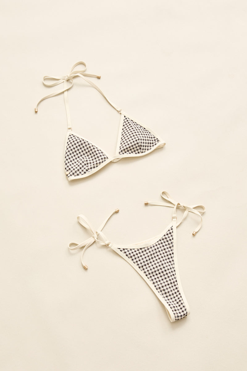 Capri Check Tri Top Black
