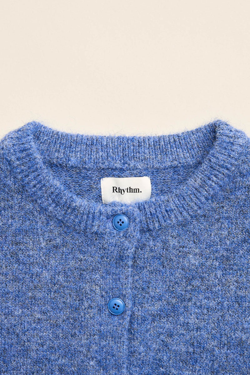 Estelle Fluffy Knit Cardigan  Blue