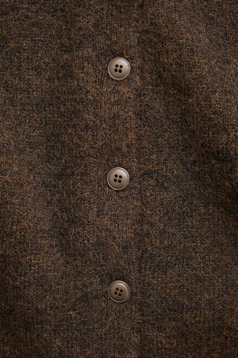 Estelle Fluffy Knit Cardigan  Chocolate