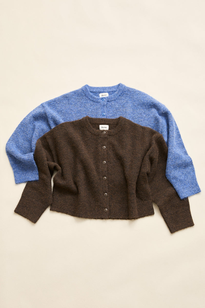 Estelle Fluffy Knit Cardigan  Chocolate